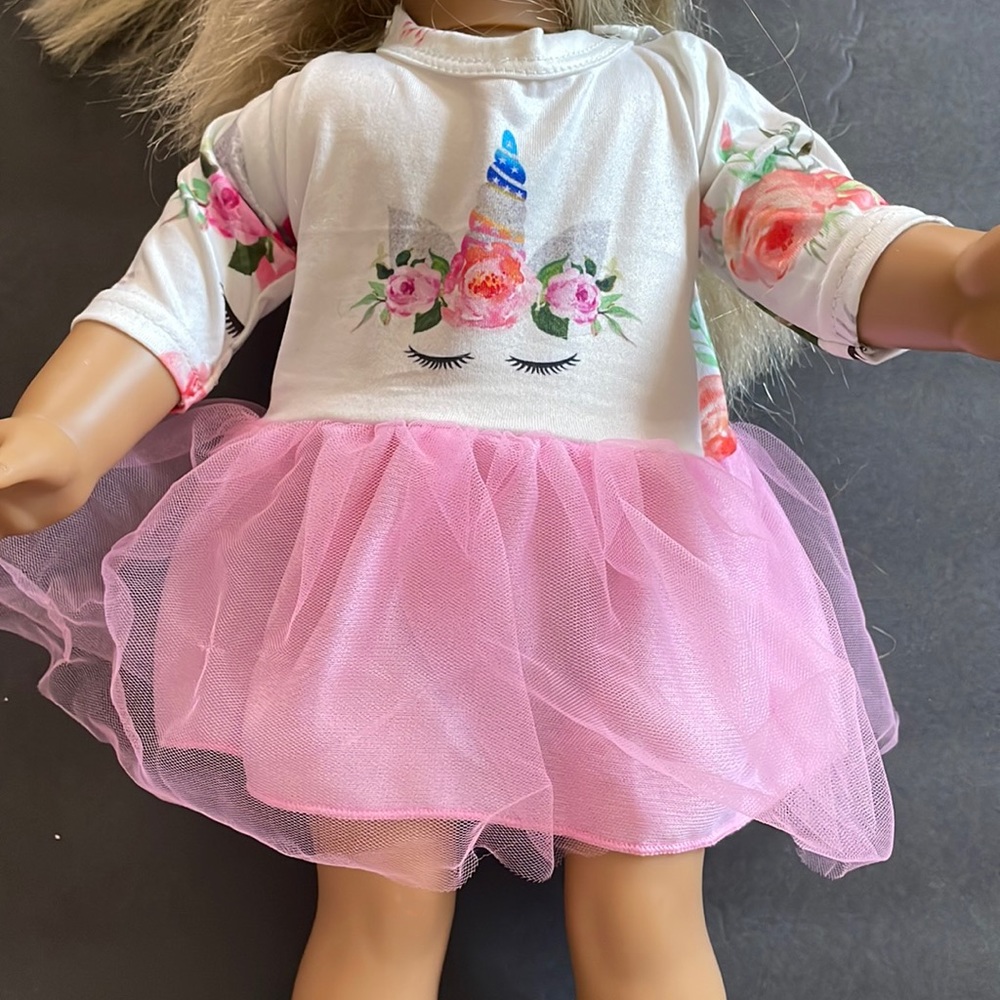 💕 Unicorn tutu 18” doll dress 💕